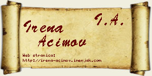 Irena Aćimov vizit kartica